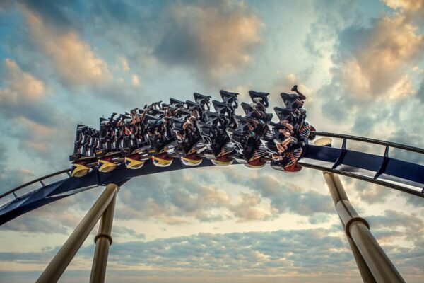 An exciting roller coaster at Busch Gardens near st petersburg