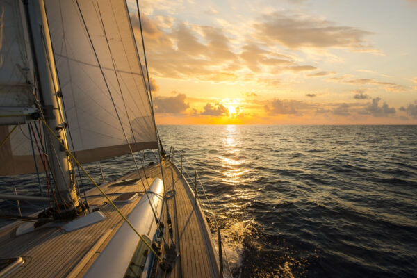 sailboat and sunset